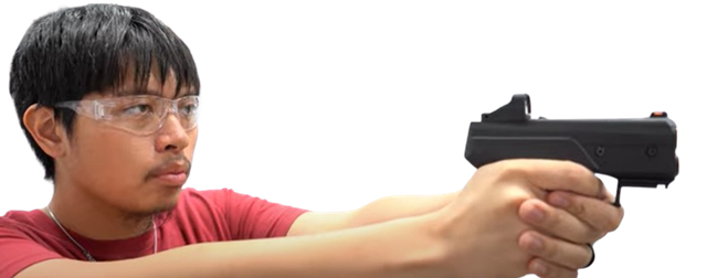 Man Holding Byrna CL Red Dot Pro Sight